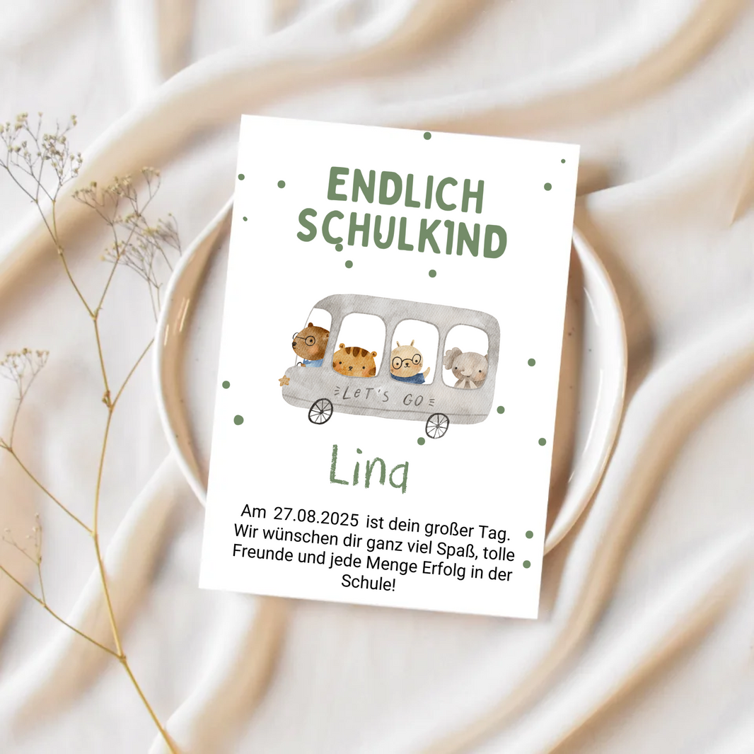 Personalisiertes Einschulungs-Poster „Endlich Schulkind“