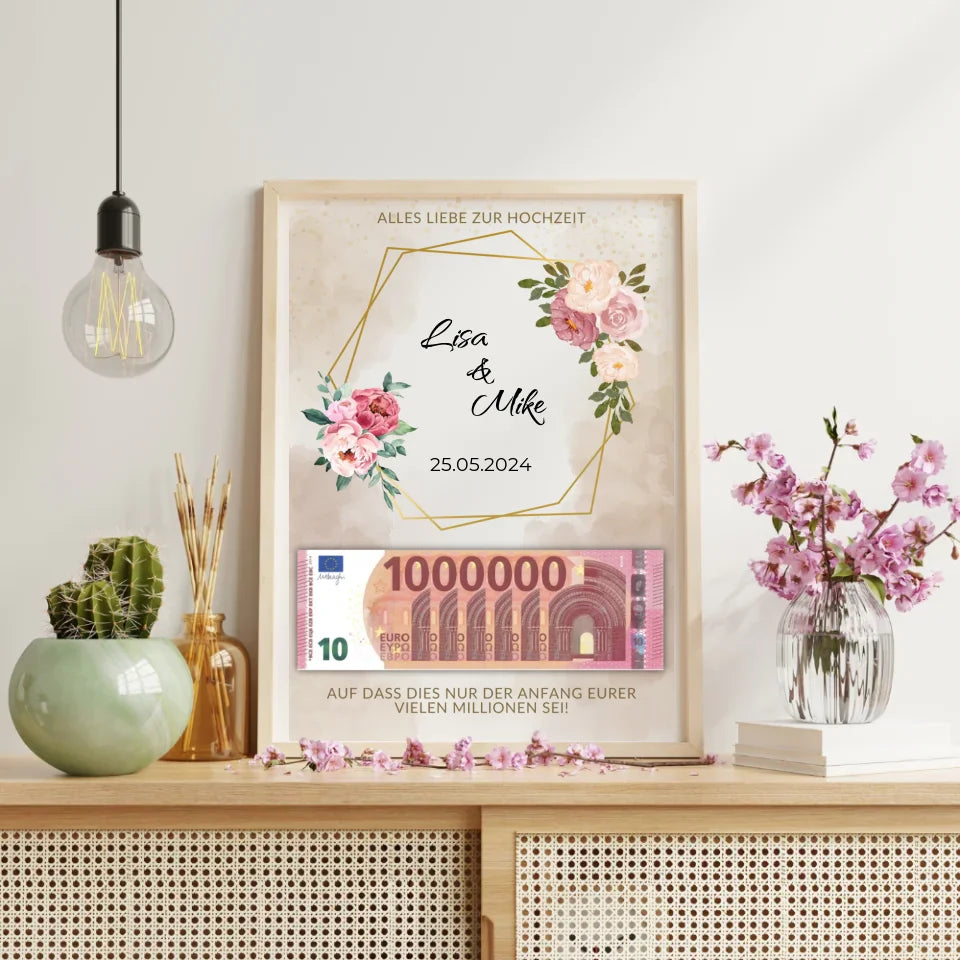 Hochzeitsgeschenk Poster mit Namens- und Datums-Personalisierung von Geschenkfabrik24