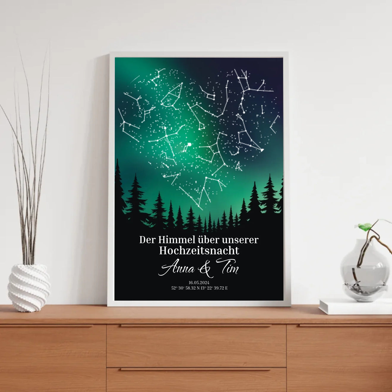 Sternenkonstellationen in Herzform Geschenkidee