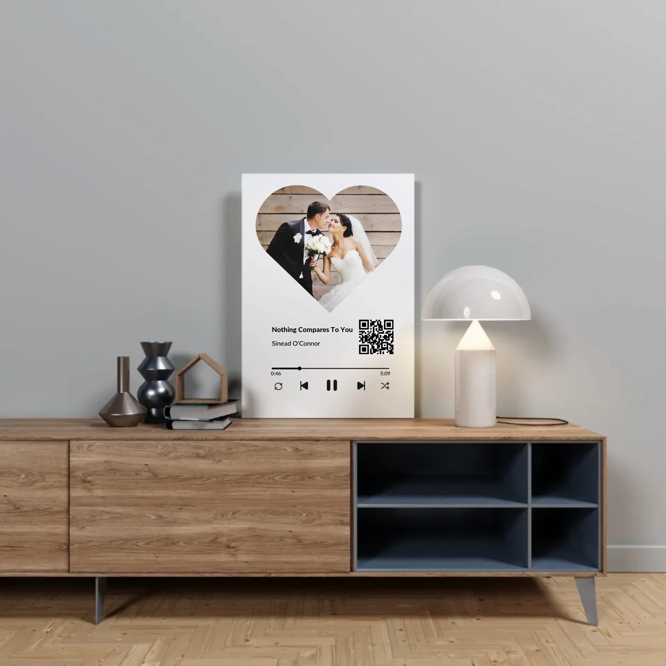 Gestaltbares Fotoherz mit individuellem Hochzeitsbild