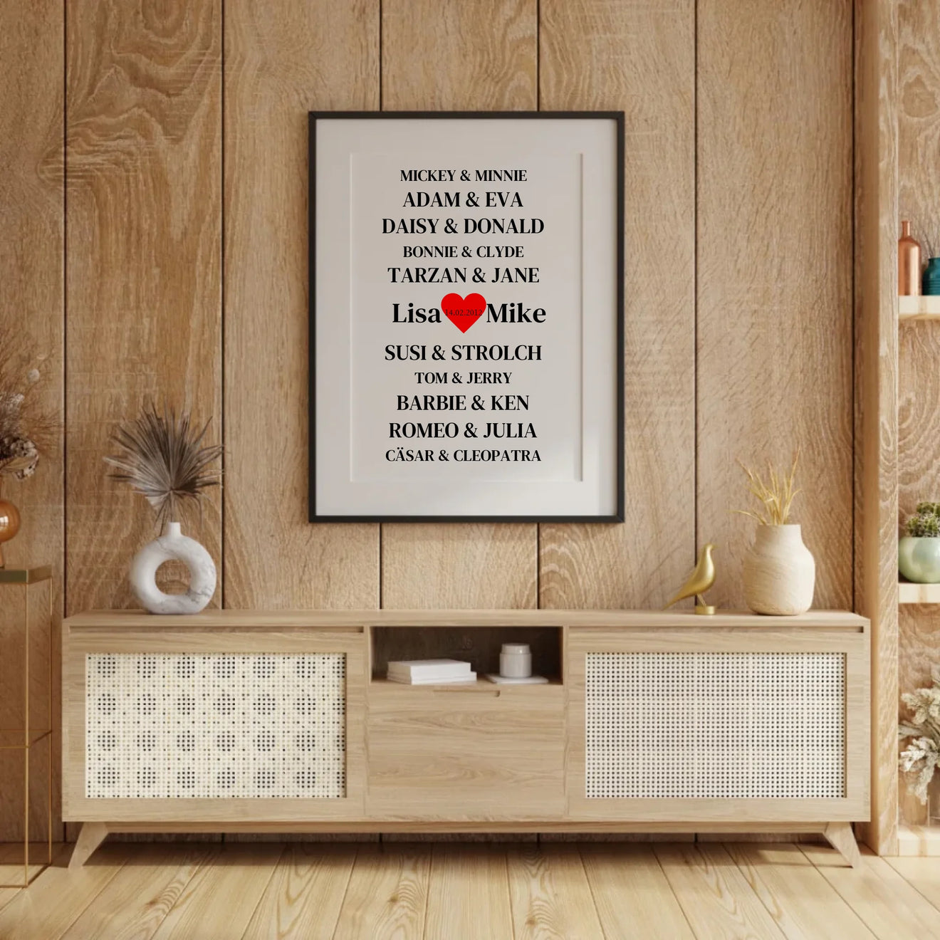 Geschenkfabrik24 personalisiertes Paarposter als digitales Last-Minute-Geschenk