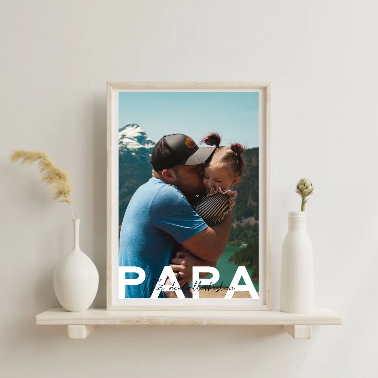 Detailansicht personalisierbares Fotoposter für Papa mit eigenem Foto