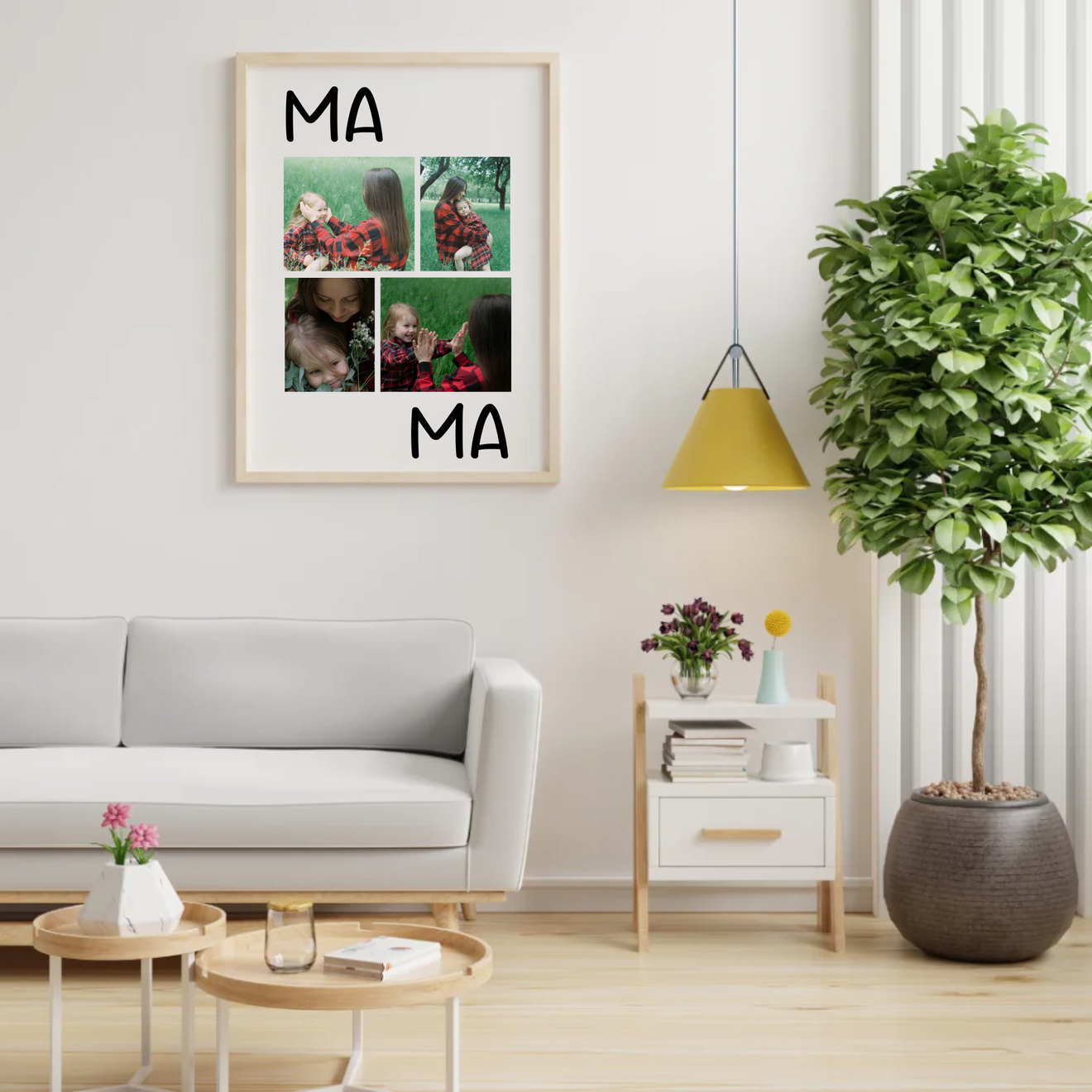 Stimmungsvolles Collage-Poster Motiv für Mama mit Bildern