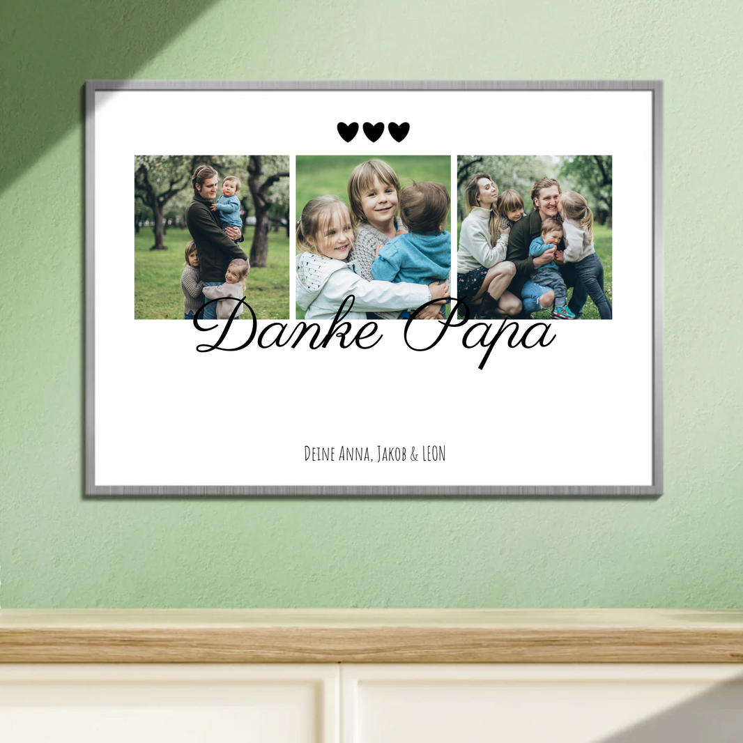 Danke Papa Fotocollage – personalisiertes Poster