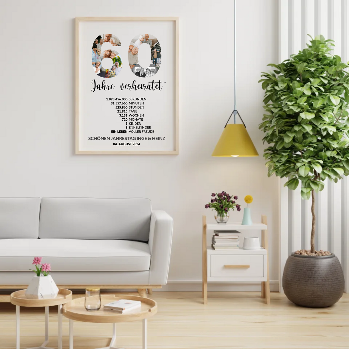 Detailansicht personalisiertes 60 Jahre verheiratet Poster Geschenkfabrik24