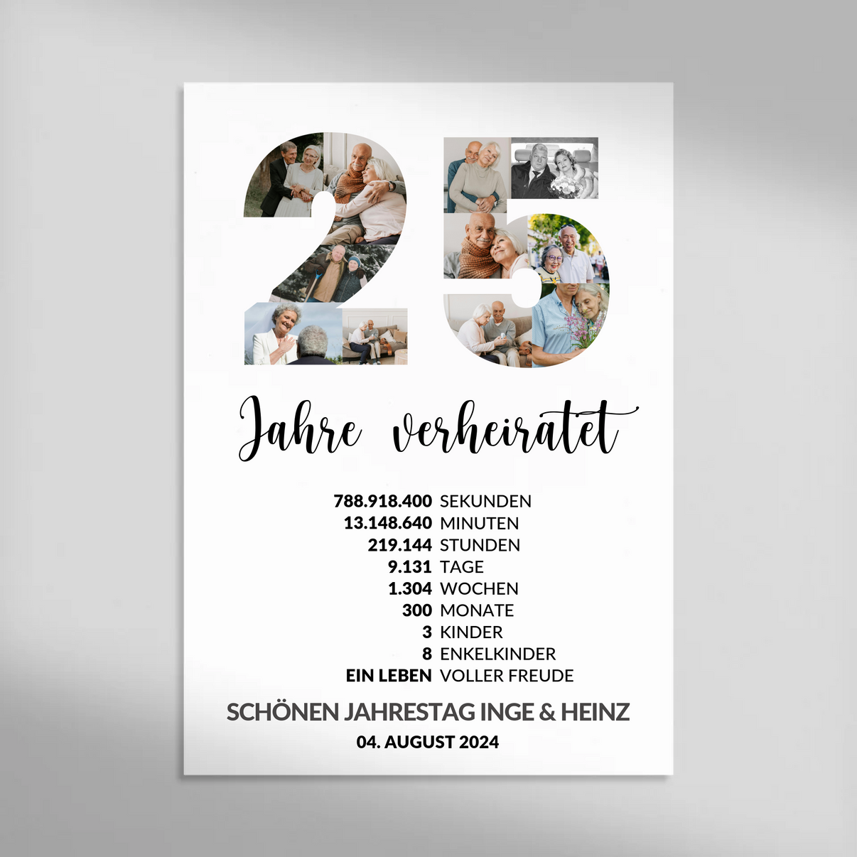 Fotocollage-Poster mit individuellen Bildern und Namen