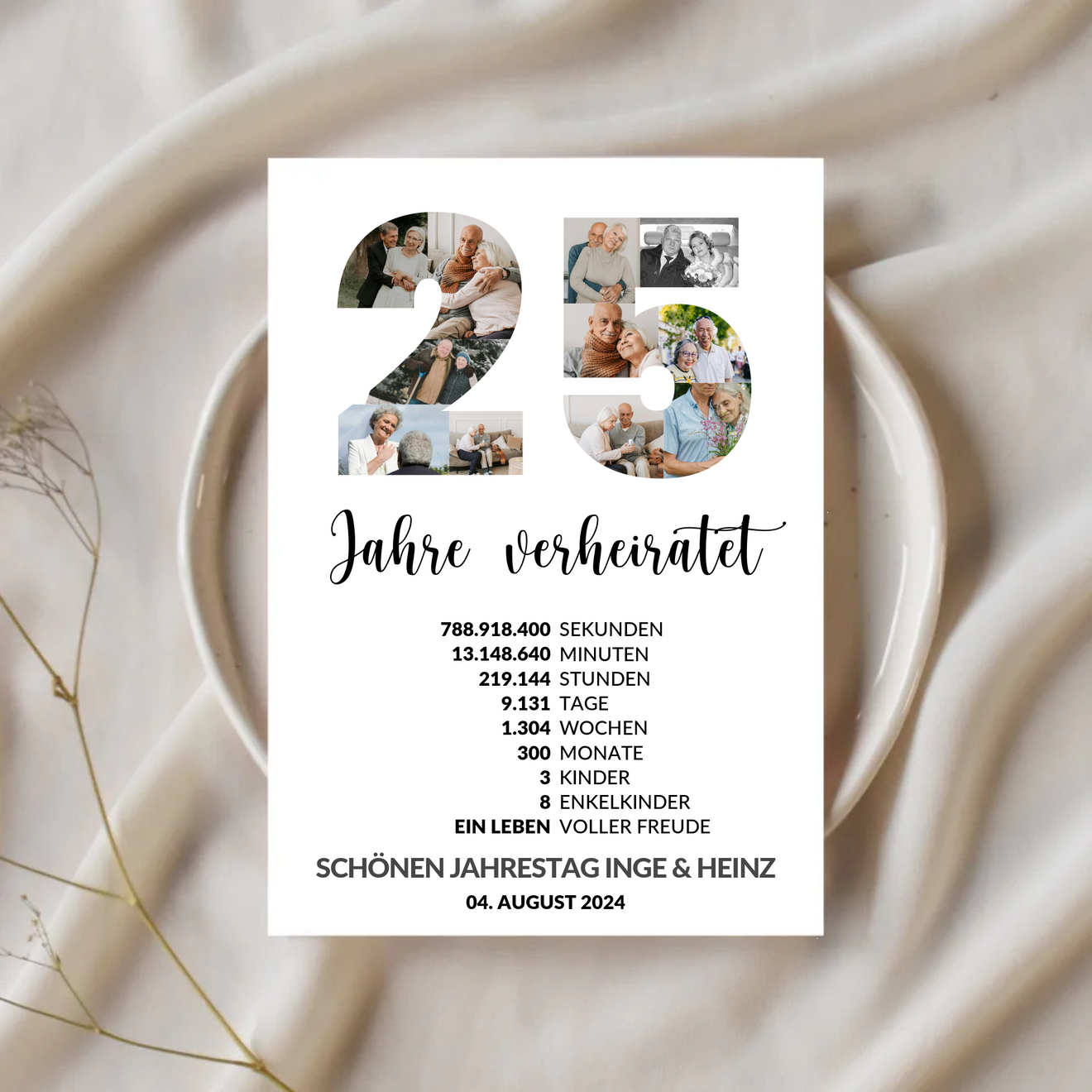 Inspirationsbeispiel Silberhochzeit Geschenkdruck von Geschenkfabrik24