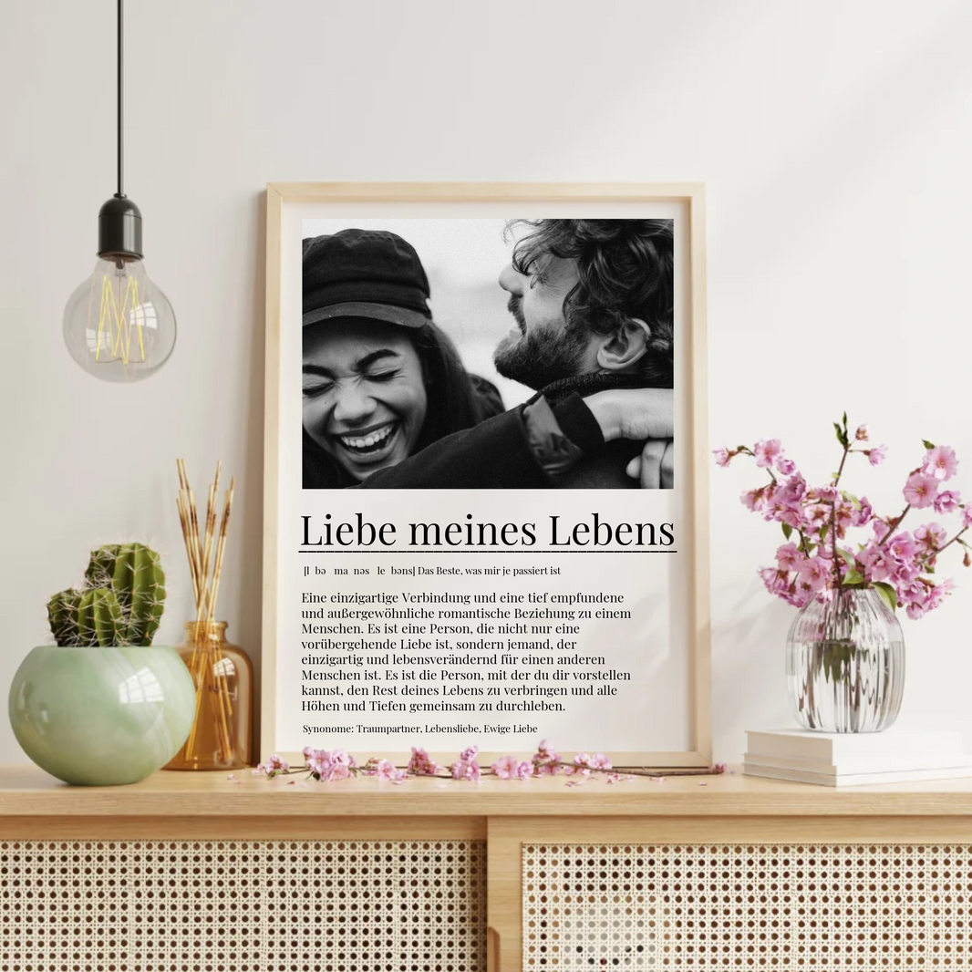 Personalisiertes Poster "Liebe meines Lebens"