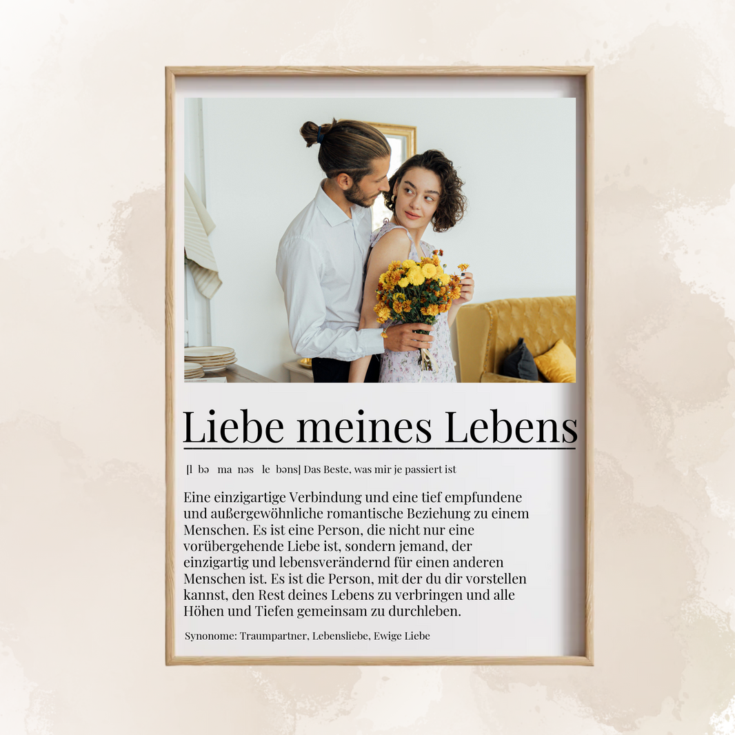 Personalisiertes Poster "Liebe meines Lebens"