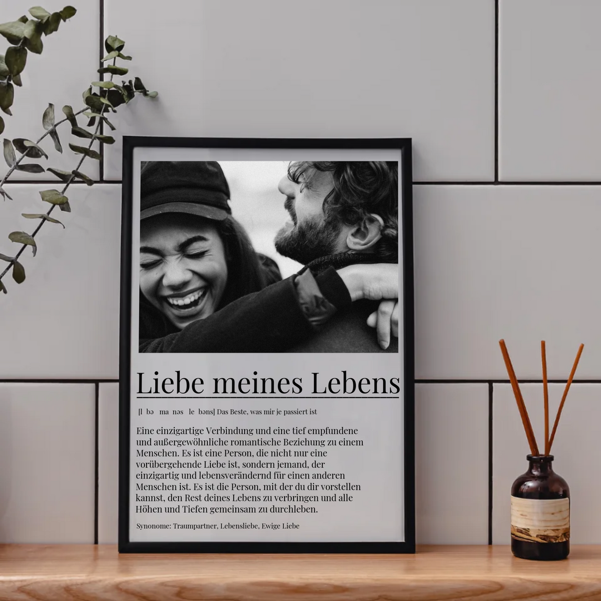 Personalisierbares Definition-Poster 'Liebe meines Lebens' mit Foto