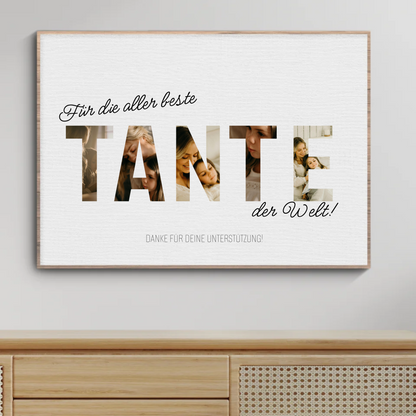 Personalisiertes Fotoposter „Für die aller beste Tante“