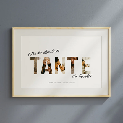 Personalisiertes Fotoposter „Für die aller beste Tante“
