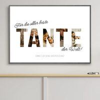 Personalisiertes Fotoposter „Für die aller beste Tante“