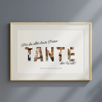 Personalisiertes Poster für die beste Patentante der Welt