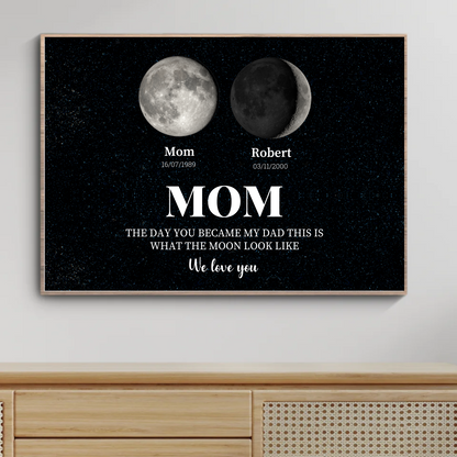 Personalisiertes Mondphasen-Poster für Mama