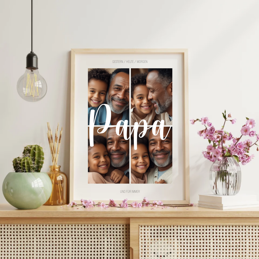 Personalisiertes Fotoposter für Papa – Zeitlose Erinnerungen
