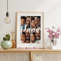 Detailaufnahme des personalisierten Papa-Overlays auf Geschenkfabrik24 Poster