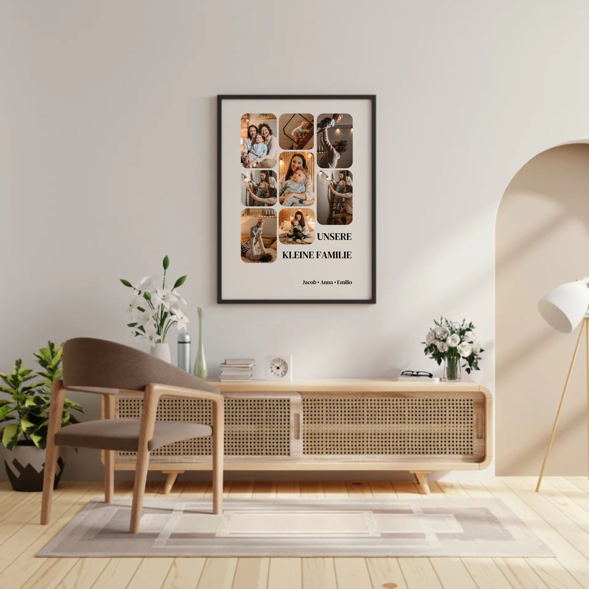 Fotocollage Familienposter 'Unsere kleine Familie' mit personalisierten Fotos