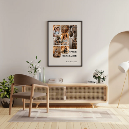 Fotocollage Familienposter 'Unsere kleine Familie' mit personalisierten Fotos