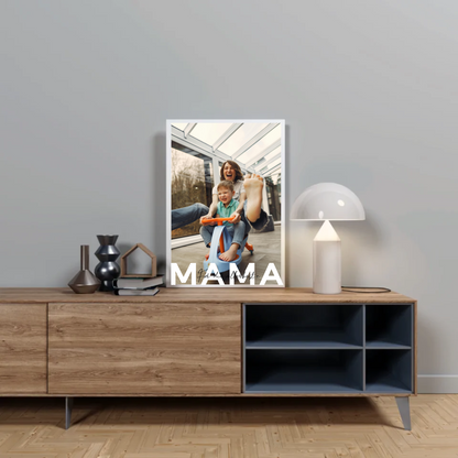 Detailansicht personalisierbares Fotoposter für Mama im modernen Stil