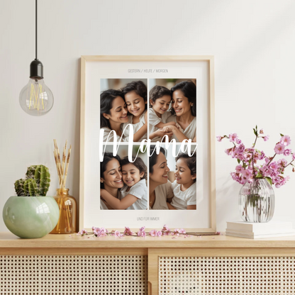 Personalisiertes Fotoposter 'Mama' - Einzigartige Fotocollage