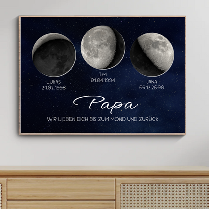 Personalisiertes Mond- & Sternenhimmel-Poster für Papa