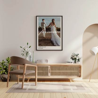 Für immer – Personalisiertes Hochzeits-Poster mit Foto