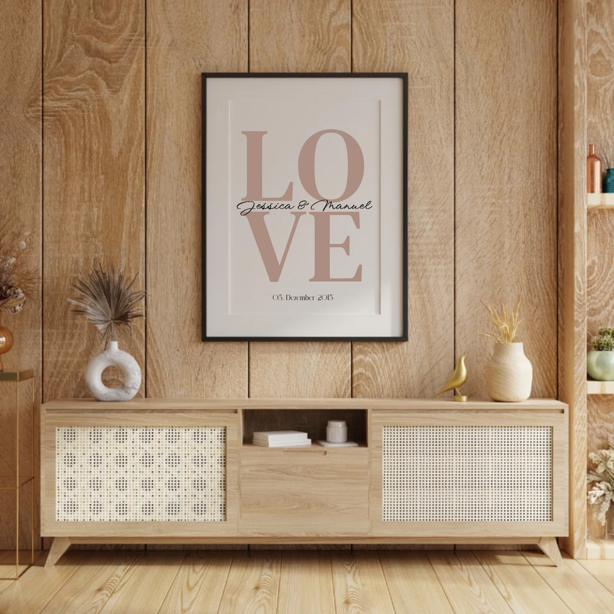 Personalisierbares LOVE Poster mit großen Buchstaben und Platz für Namen