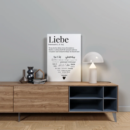 Personalisiertes Liebedefinitions-Poster