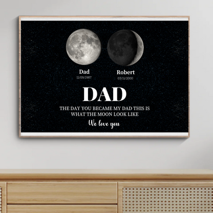 Mondphasen-Poster für Papa – Persönliches Vatertagsgeschenk
