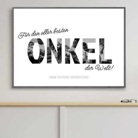 Personalisiertes Fotocollage-Poster für den besten Onkel