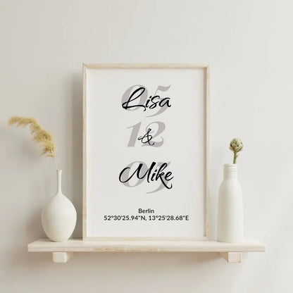 Gerahmtes personalisiertes Poster als Wanddekoration
