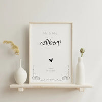 Schlichtes Wandbild personalisiert von Geschenkfabrik24 im Wohnzimmer