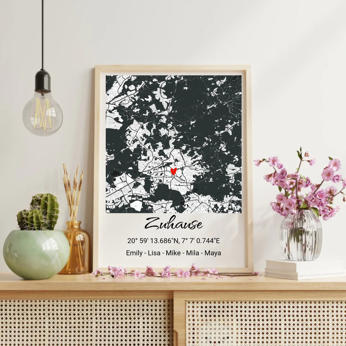 Elegantes Poster-Design mit Herz und Namen