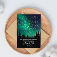 Personalisiertes Kunstdruck Motiv Wald und Sterne
