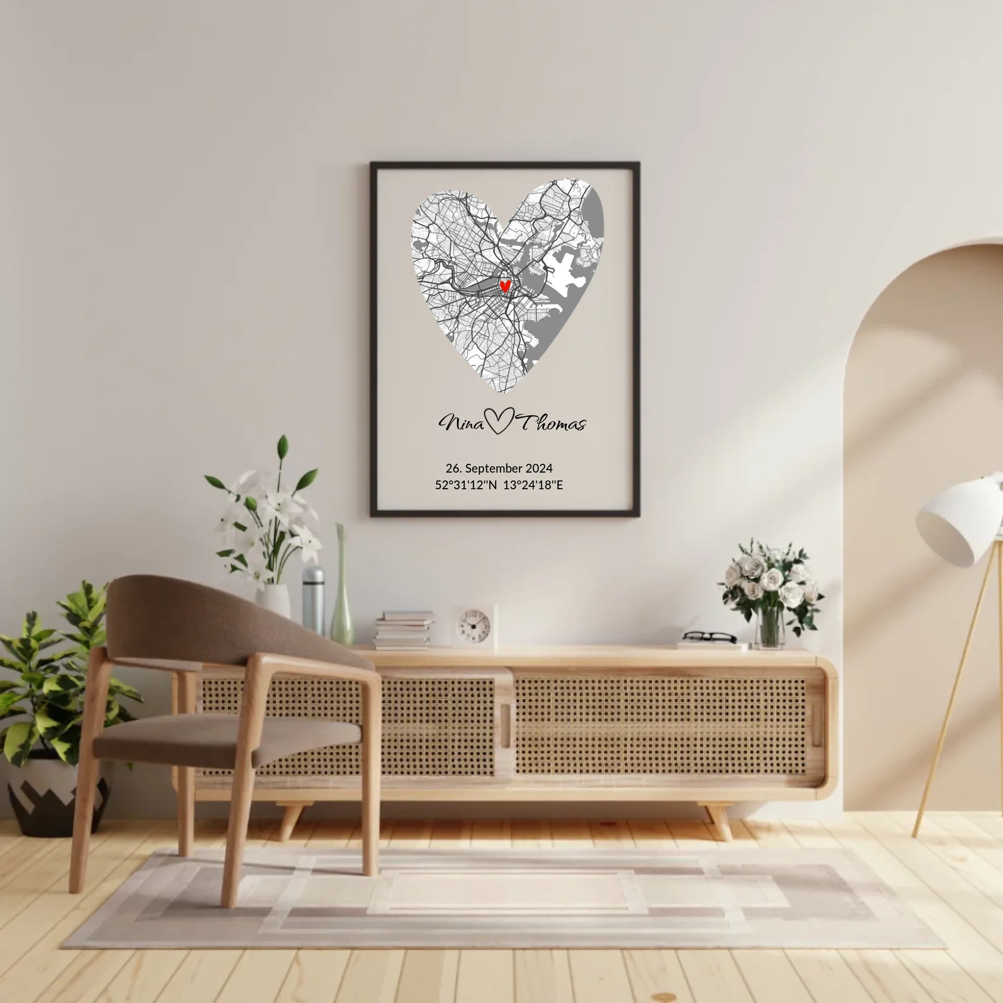 Herzposter als romantisches Jubiläumsgeschenk