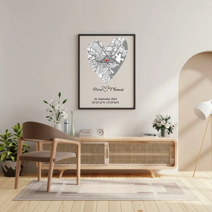 Herzposter als romantisches Jubiläumsgeschenk