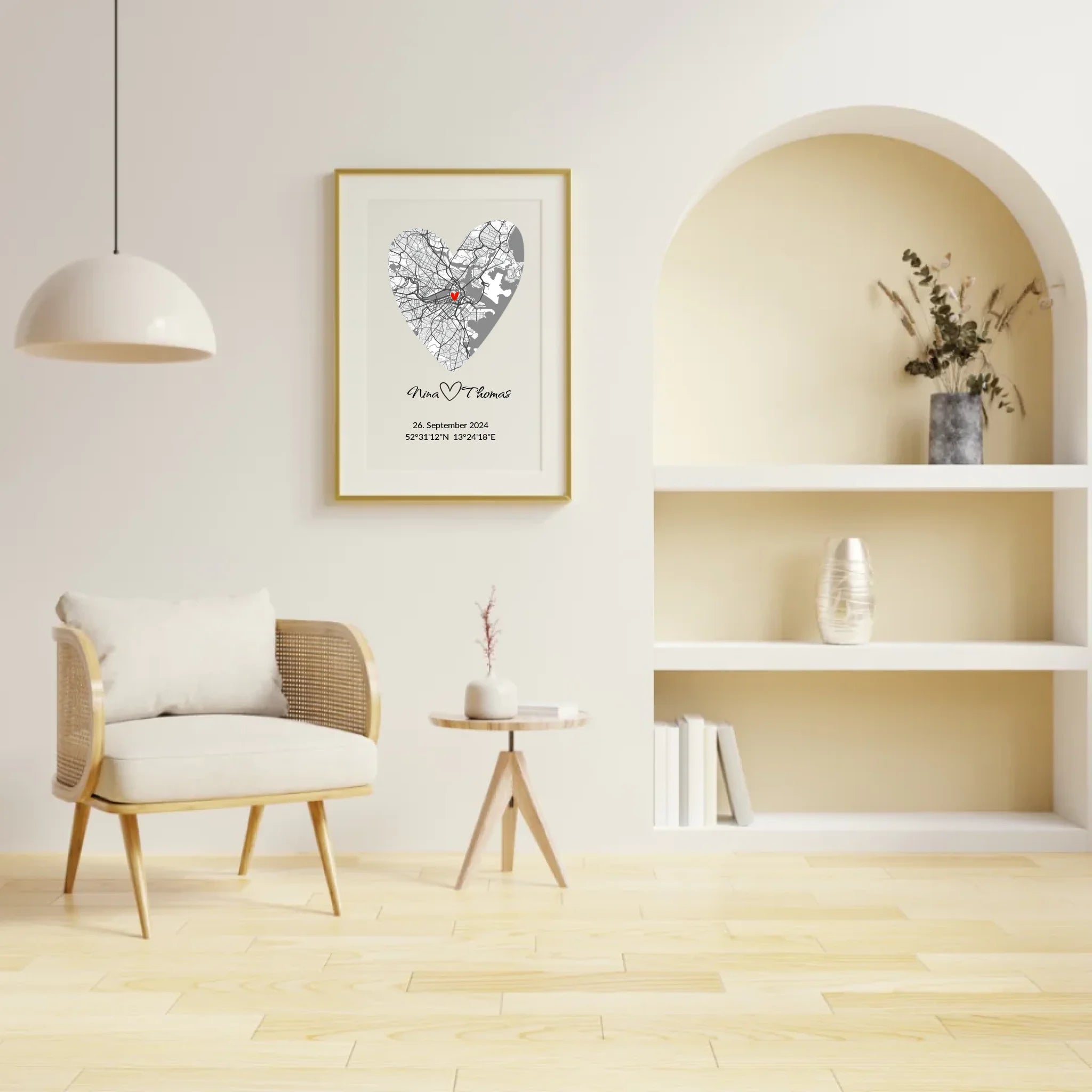 Modernes Geschenk für Paare mit Stadtplan