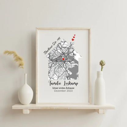 Moderner Wanddeko-Stil: personalisiertes Stadtkarte-Poster