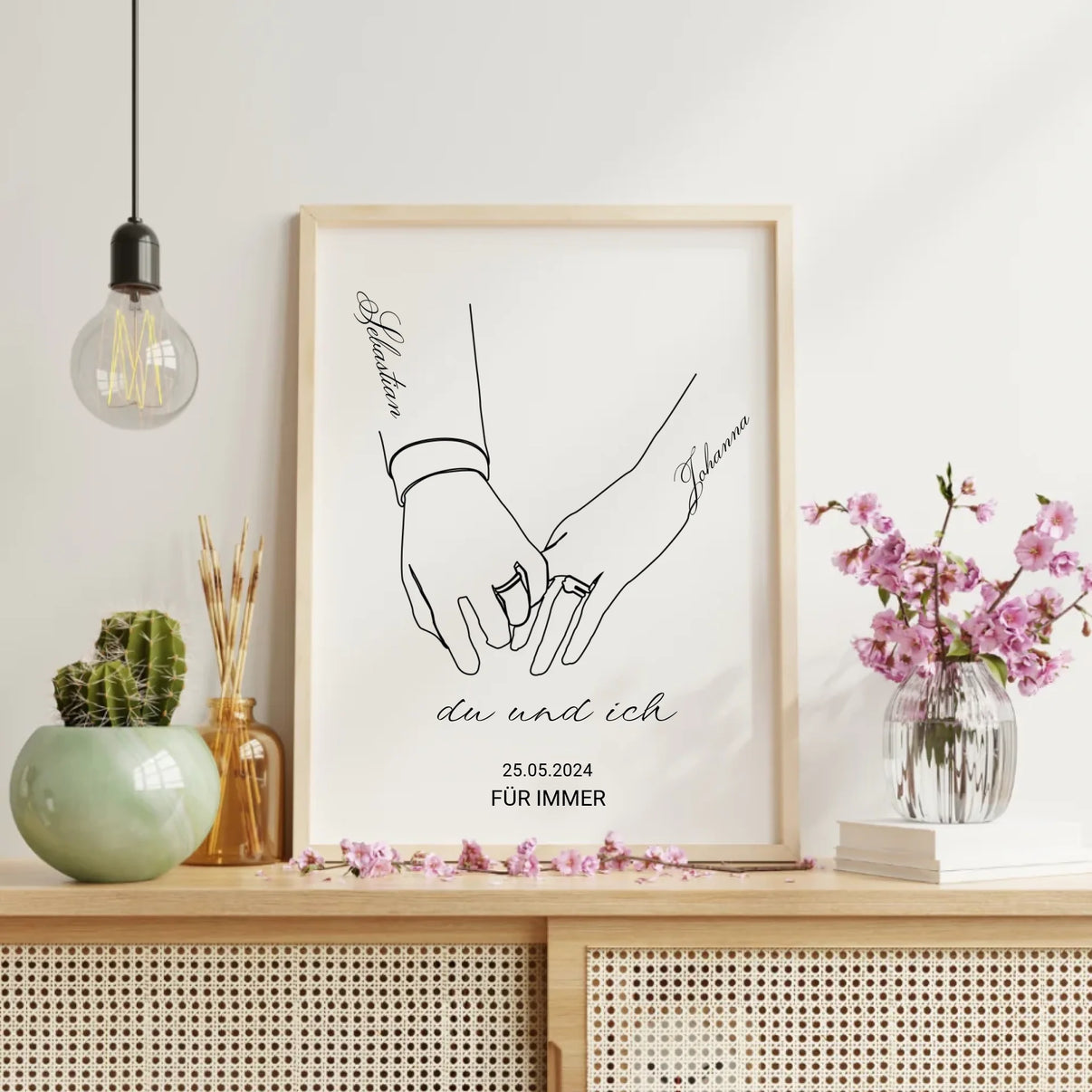 Modernes Linienposter mit persönlicher Note
