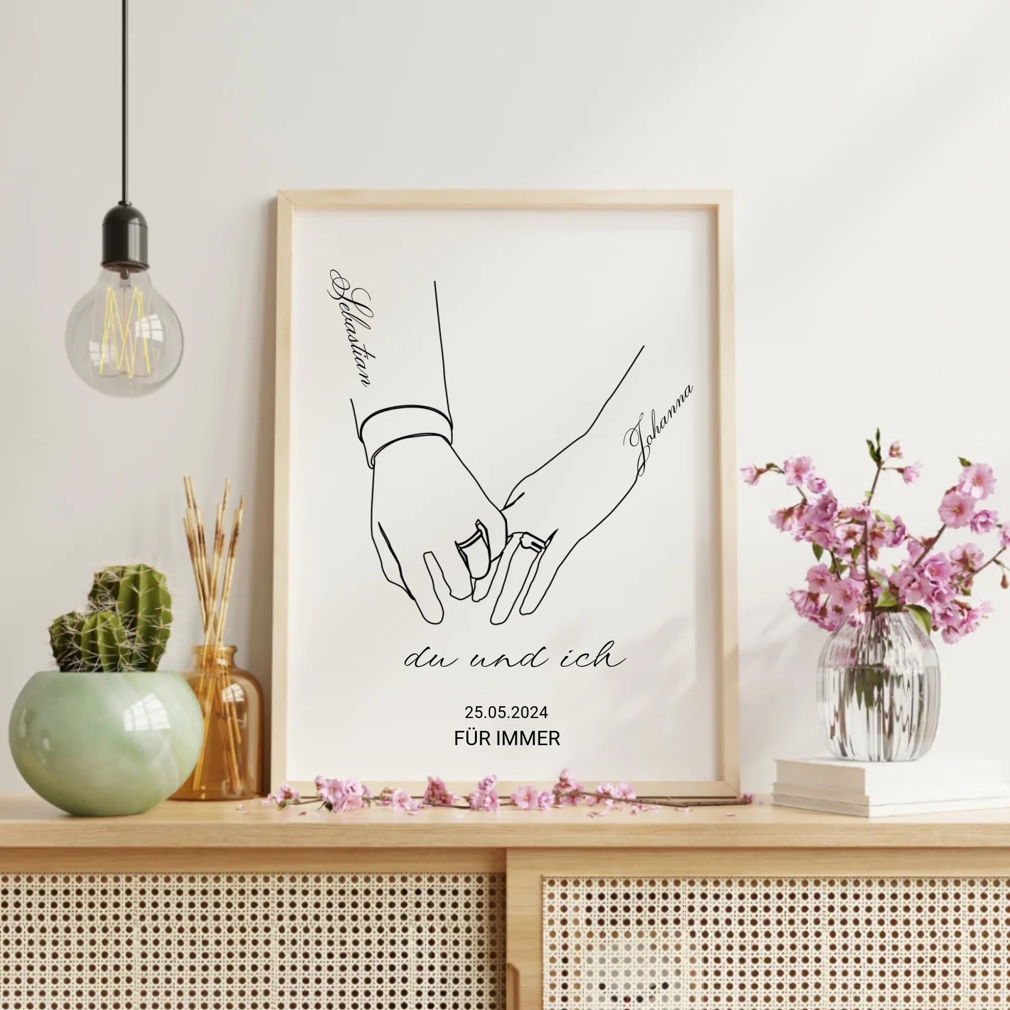 Modernes Linienposter mit persönlicher Note