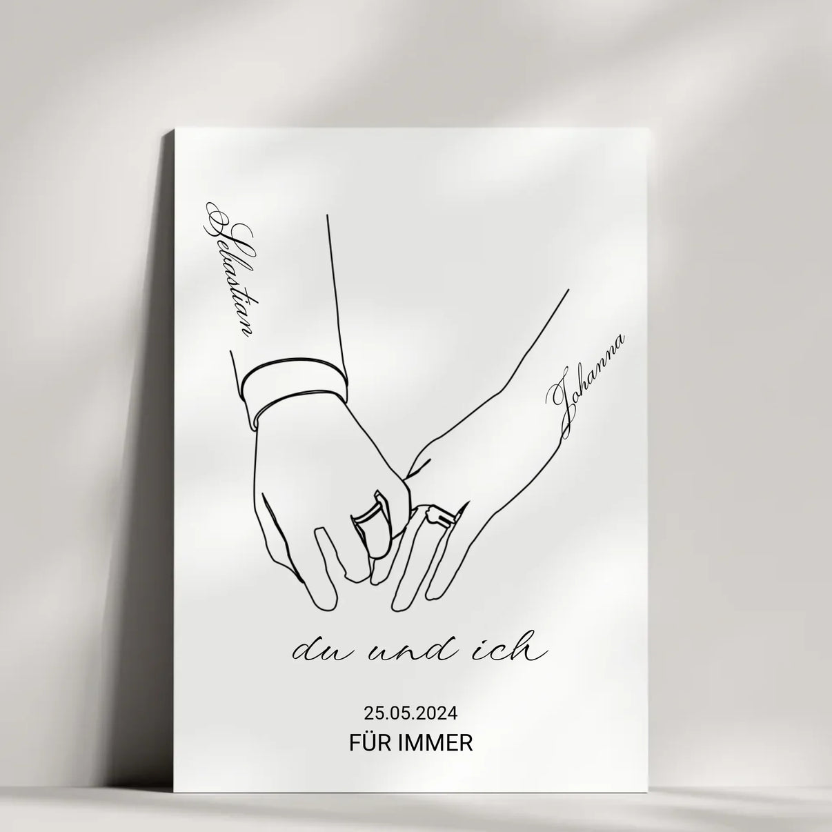 Elegantes Pärchenposter mit persönlicher Namensgravur