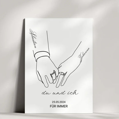 Elegantes Pärchenposter mit persönlicher Namensgravur