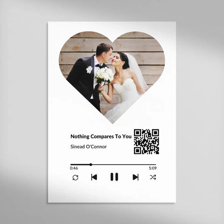 Song-Poster von Geschenkfabrik24 mit Titel, Künstler und QR-Code