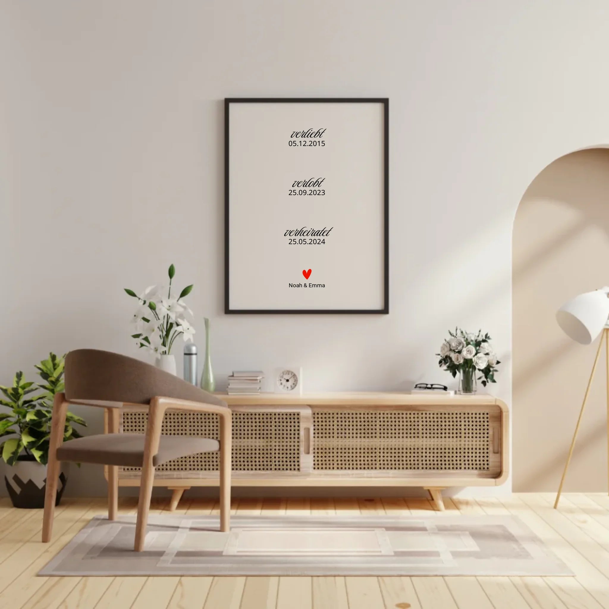 Poster-Detail: verheiratet 25.05.2024 und rotes Herz