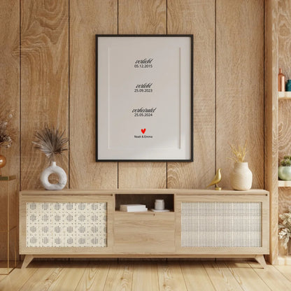 Moderne Wanddeko mit Liebesstationen von Geschenkfabrik24