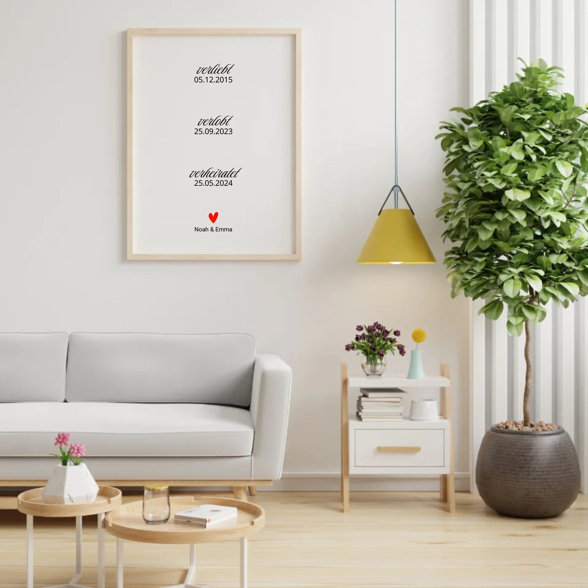 Geschenkidee für Paare: Timeline-Poster mit Daten