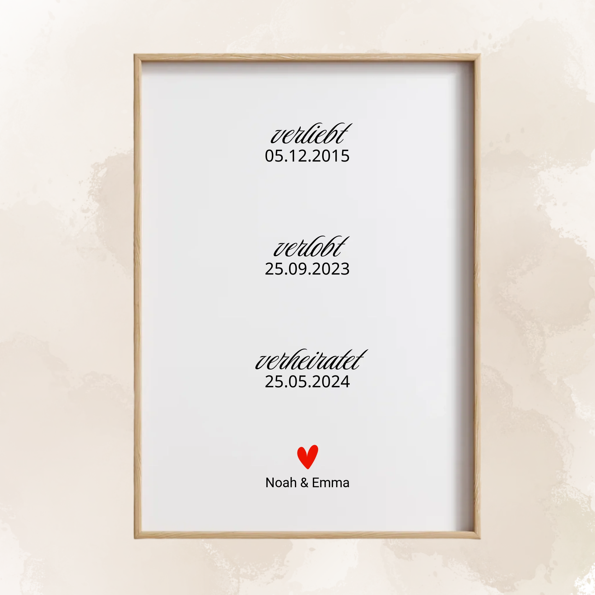 Digitales Meilenstein-Poster für Verlobungs- und Hochzeitsgeschenk