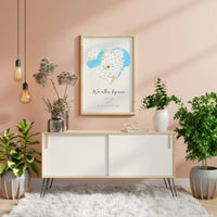Geschenkfabrik24 personalisiertes Herz-Map Poster im Rahmen