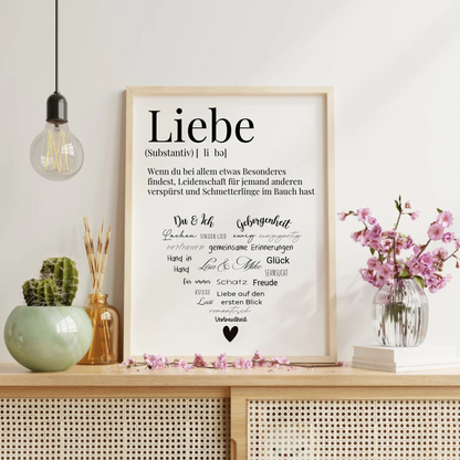 Personalisiertes Liebedefinitions-Poster
